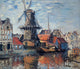 Claude Oscar Monet The Windmill on the Onbekende Canal- Amsterdam Wrapped Canvas