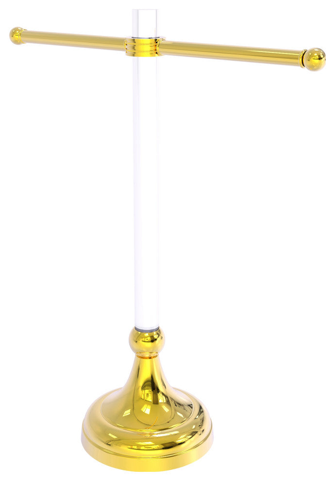Pacific Grove Free Standing Towel Stand with Dotted Accents, Polished Brass