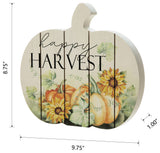 9.75"L "Happy Harvest" Pumpkin Table Sign