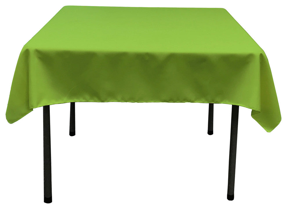 LA Linen Polyester Poplin Square Tablecloth, 52"x52", Lime