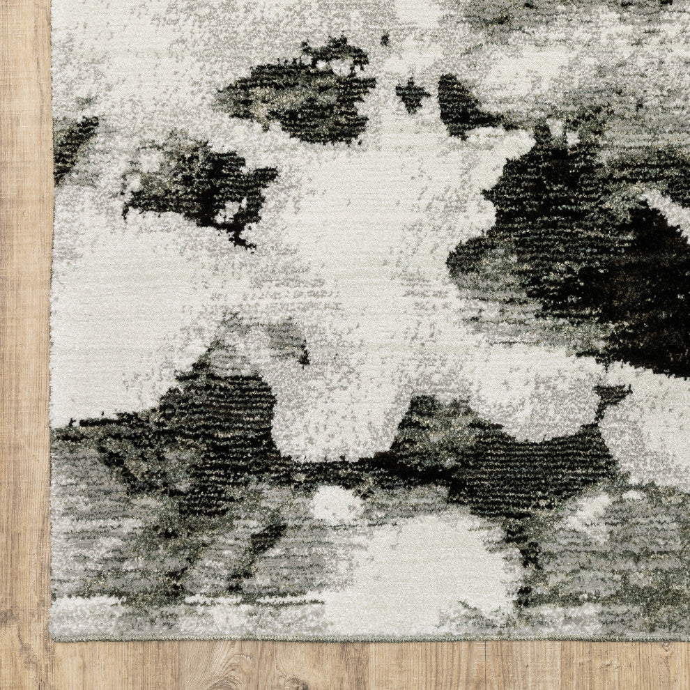 Elements Misty Shadows Charcoal/White Area Rug, 7'10"x10'10"