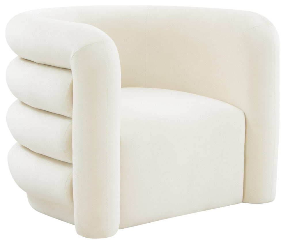 Curves Cream Velvet Lounge Chair