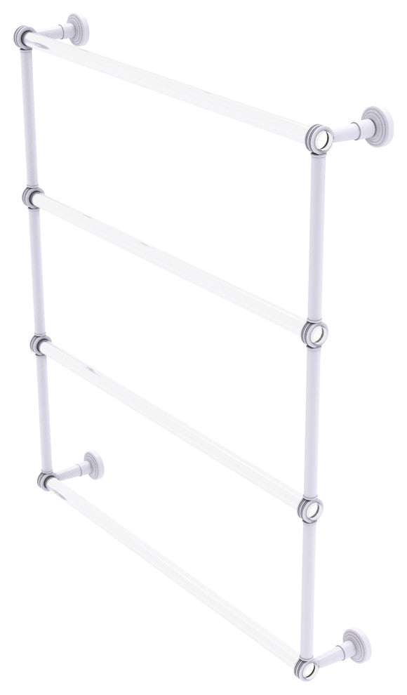Pacific Beach 4 Tier 30" Ladder Towel Bar with Dotted Accents, Matte White