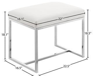 Monroe Ottoman/Stool, Chrome Stainless Steel Base