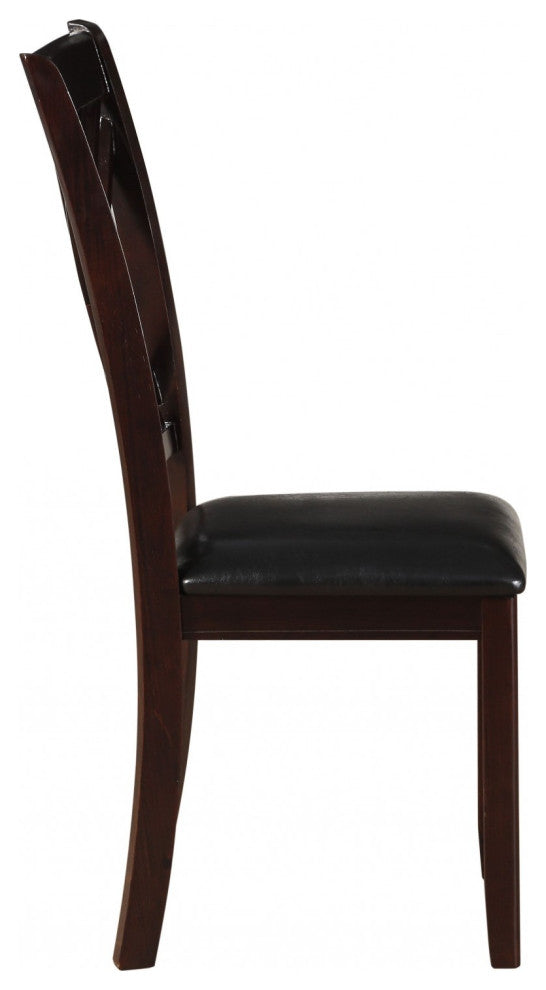 HomeRoots 18" X 22" X 41" 2pc Black And Espresso Side Chair