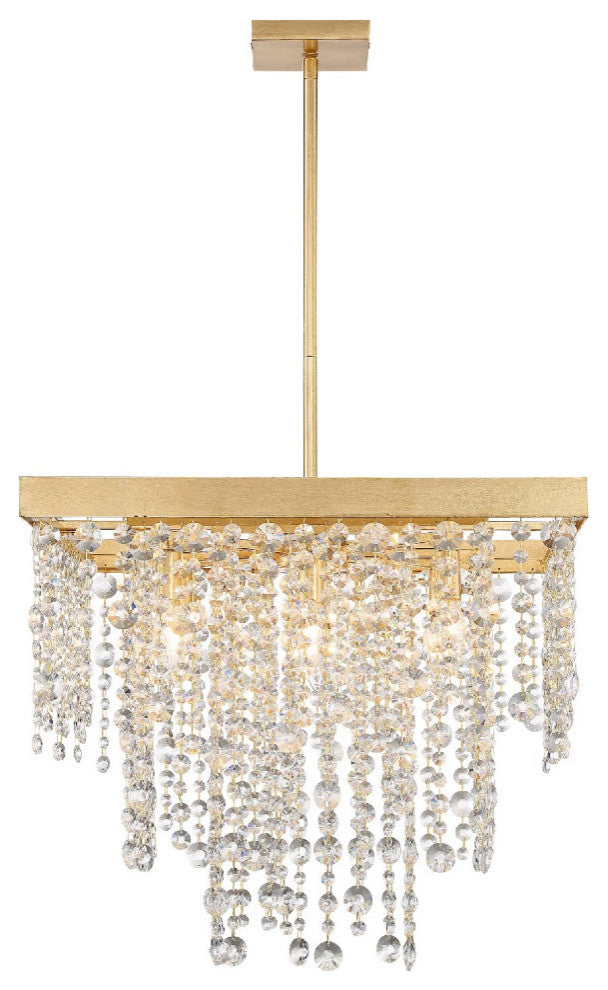Winham 8 Light Chandelier in Antique Gold with Hand Cut Crystal
