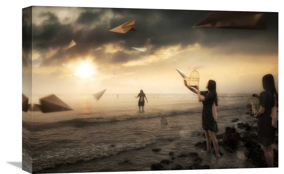 "Released" Stretched Canvas Giclee by Christophe Kiciak, 22x15"