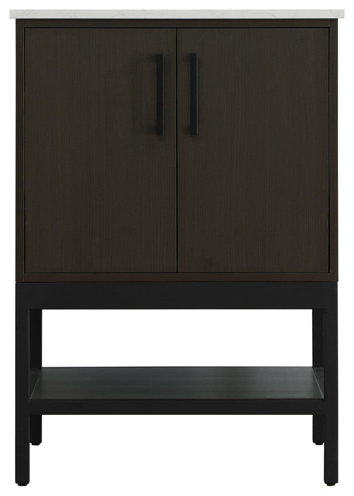 Home Living 24" Single Bathroom Vanity, Mocha Brown