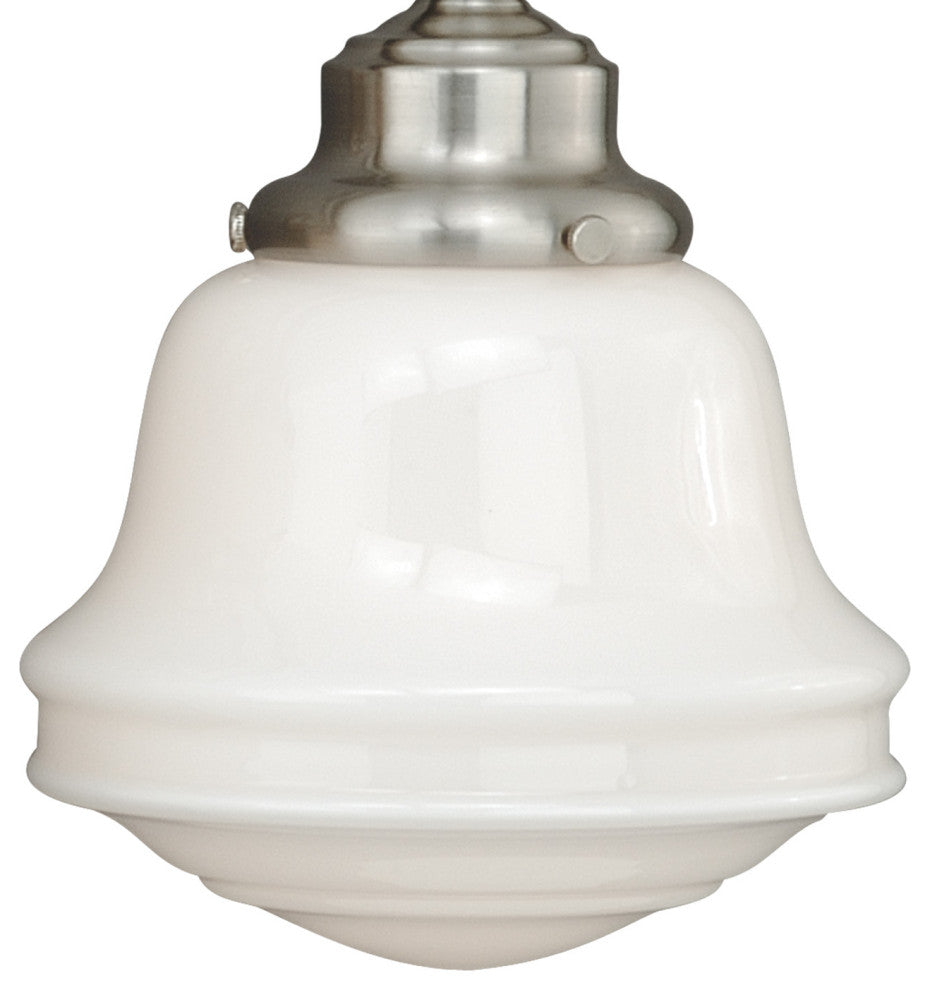 Huntley 3-Light Vanity Milk Glass Satin Nickel