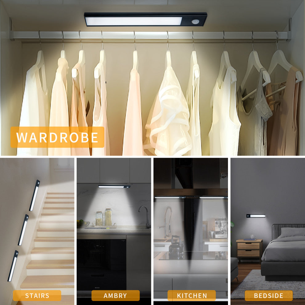 4 Packs LED Closet Light, Brightness and Color Temperature Adjustable, 62-LED