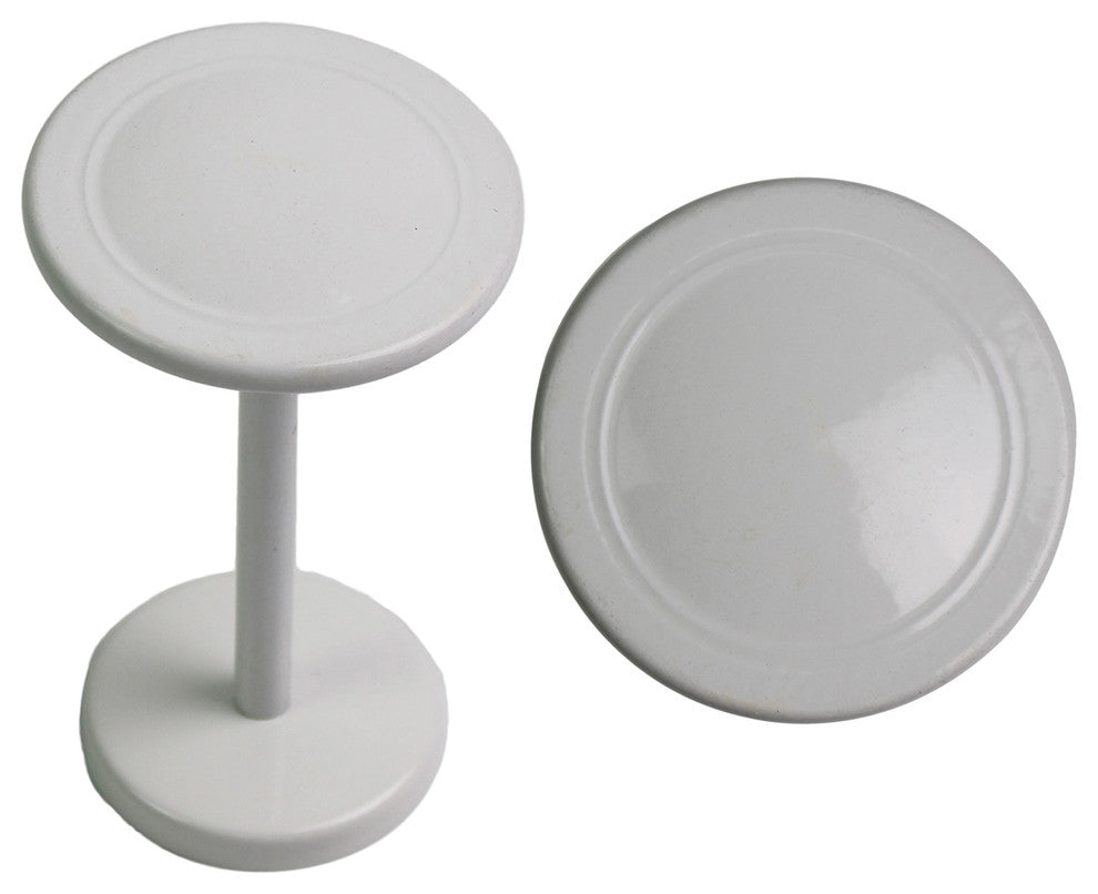 Button Medallion Drapery Holdback, Glossy White, 1 Pc.