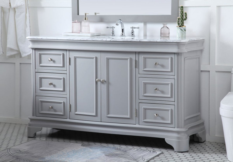 Elegant VF52060GR 60"Single Bathroom Vanity Set, Gray