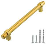 Satin Brass Gold Handle Pull 6-1/4" (160mm) Hole Centers, 7-7/8" Length