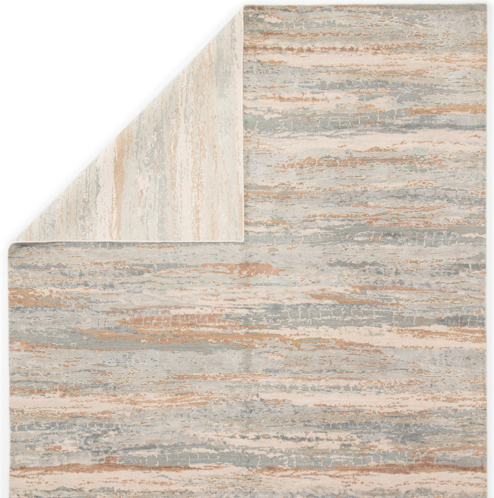 Kavi by Jaipur Living Bandi Knotted Abstract Light Blue/Tan Area Rug, 9'x12'