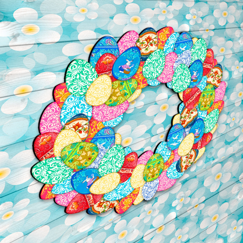 Easter Eggs Wreath Door Hanger
