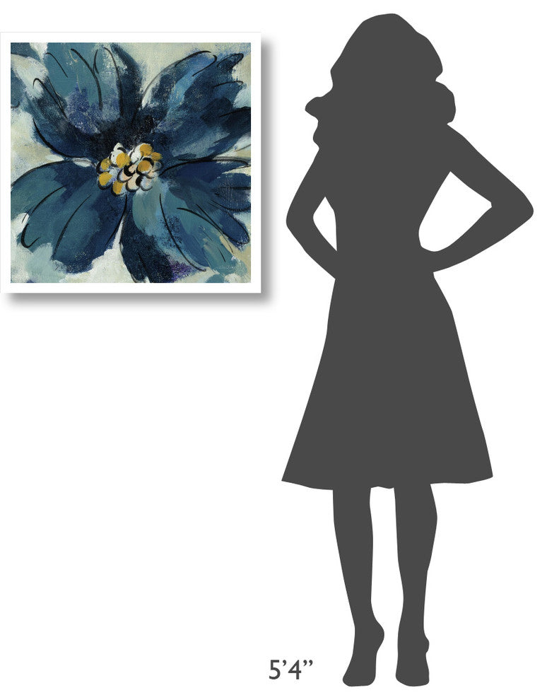 "Inky Floral II" Digital Paper Print by Silvia Vassileva, 26"x26"