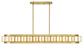 Gideon 8-Light Linear Chandelier, Warm Brass