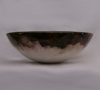 Tempered Glass 1/2" Thick, 16.5" Diameter, 5.5" With Chrome Pop-Up Drain