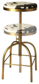 Rustic Gold Iron Adjustable Swivel Barstool