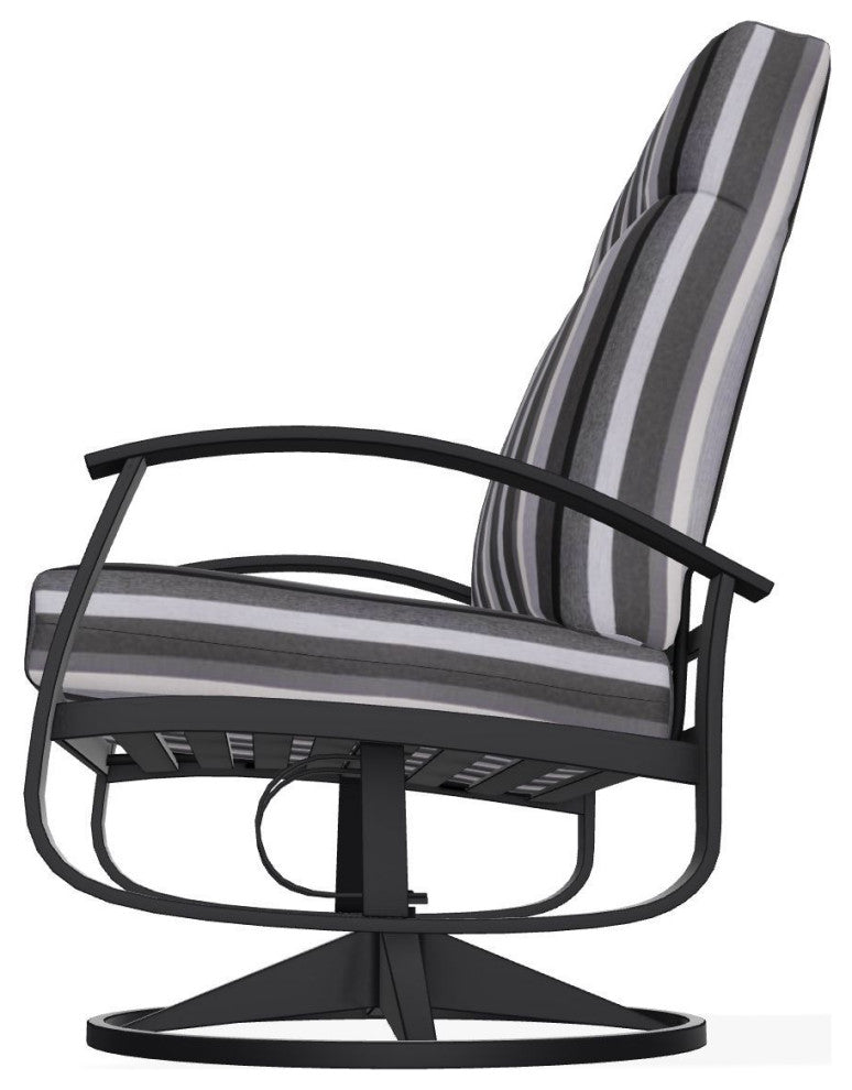 Belle Isle Cushion Deep Seat Outdoor Swivel Rocker, Sensory Granite/Black