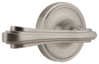 Classic Rose With Fleur Lever, Satin Nickel, Passage, Left-Handed