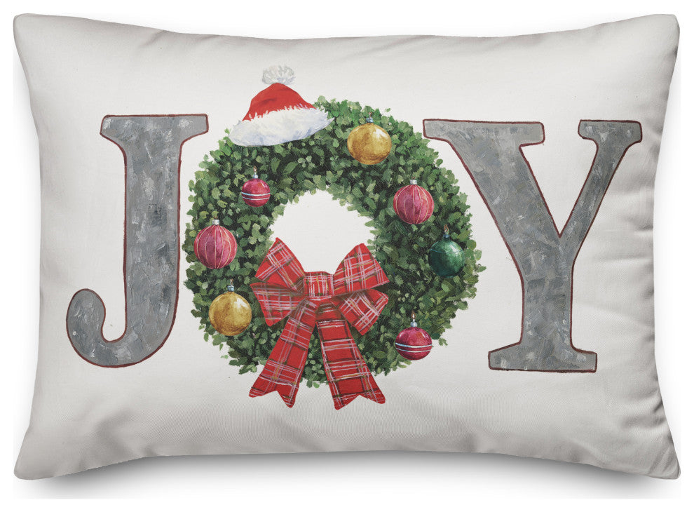 Joy Wreath 20x14 Indoor/Outdoor Pillow