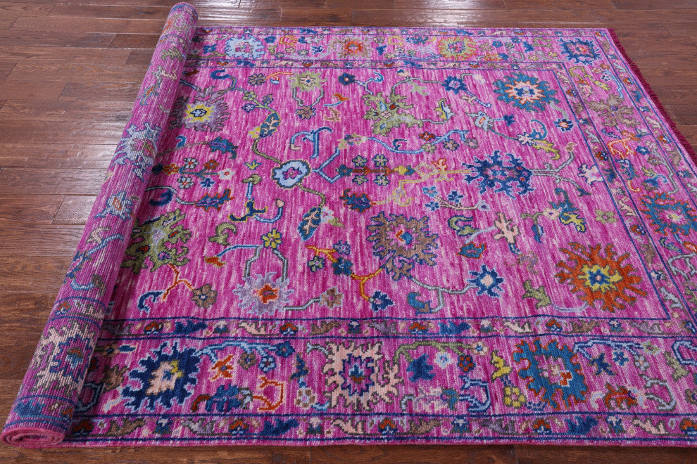 6' 2" X 9' 1" Handmade Turkish Oushak Wool Rug - Q13658