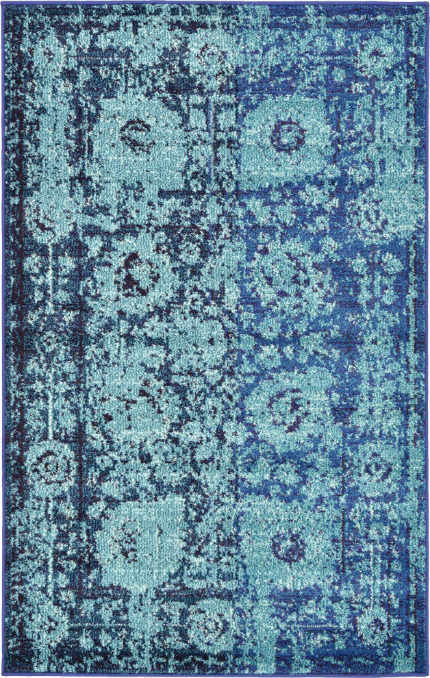 Rug Unique Loom Medici Turquoise Rectangular 3' 3 x 5' 3