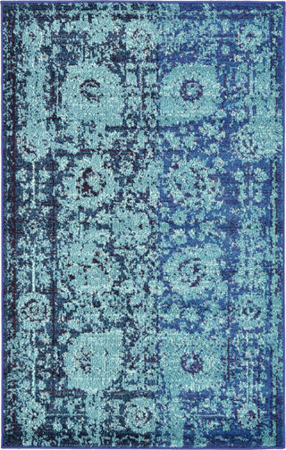 Rug Unique Loom Medici Turquoise Rectangular 3' 3 x 5' 3