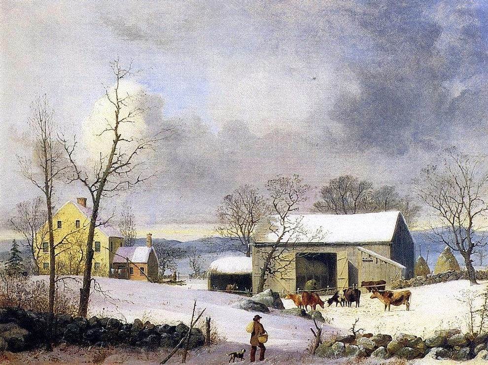 George Henry Durrie A Winter in the Country- Farmyard Wall Decal