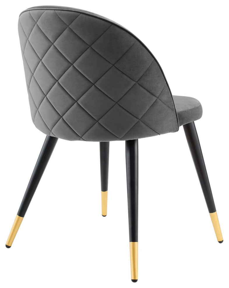 Cordial Performance Velvet Dining Chairs - Set of 2-Gray