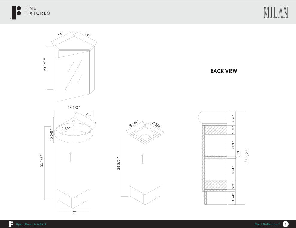Fine Fixtures Milan Collection Vanity, Wenge