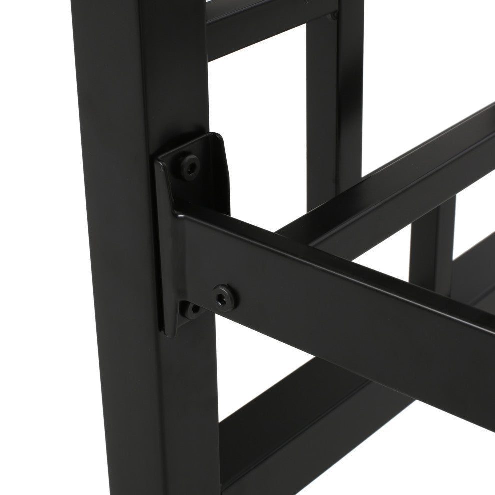 Moore Modern Iron King Bed Frame, Flat Black