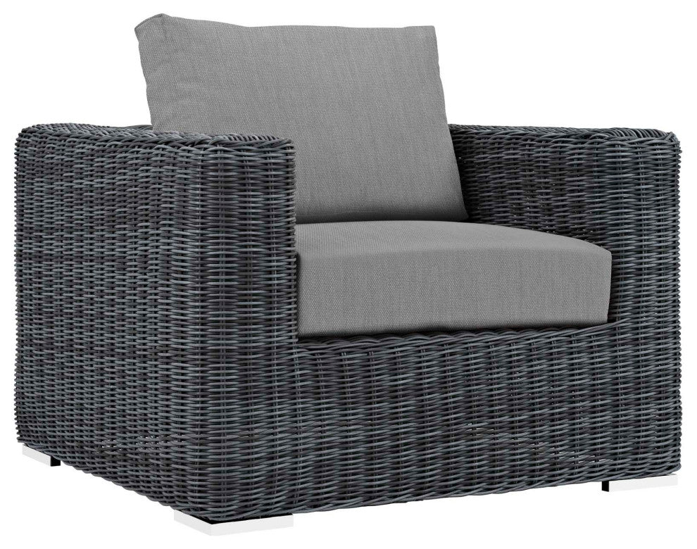 Summon 8-Piece Outdoor Patio Sunbrella Sectional Set Canvas Gray
