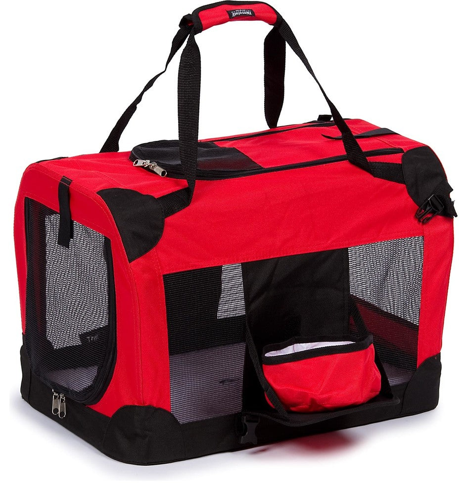 Folding Deluxe Vista View House Pet Crate, Red, X-Small