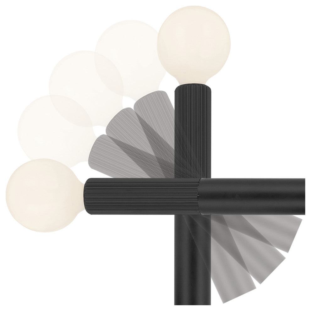 Odensa 2 Light Wall Sconce, Champagne Bronze, Black