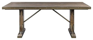 Dn00980 Dining Table, Weathered Cherry Finish Raphaela