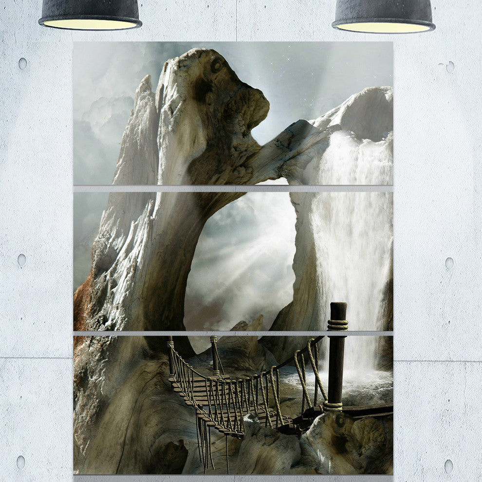 "Large Trunk With Waterfall" Metal Wall Art, 3 Panels, 28"x36"