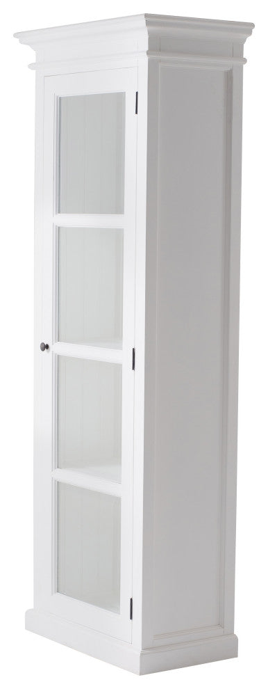 Classic White and Glass Door Storage Cabinet