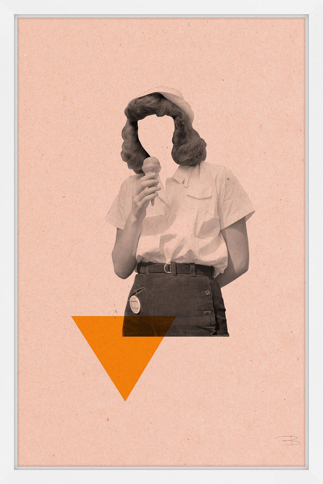 Marmont Hill, "No Face Rosa III" by Bengoa Vazquez Framed Painting Print, 24x36