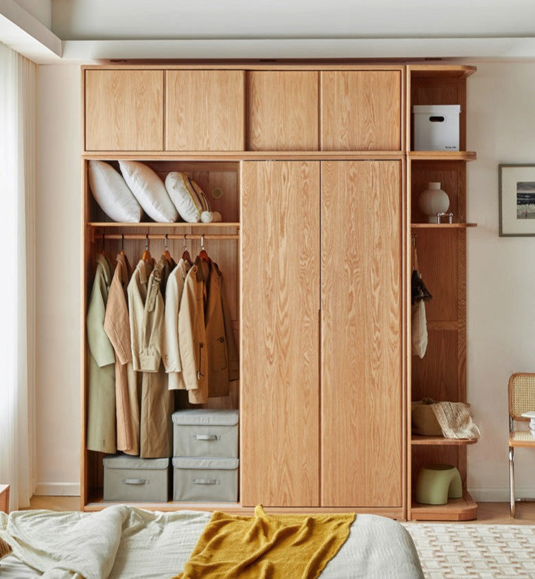 Oak Solid Wood Wardrobe Sliding Door