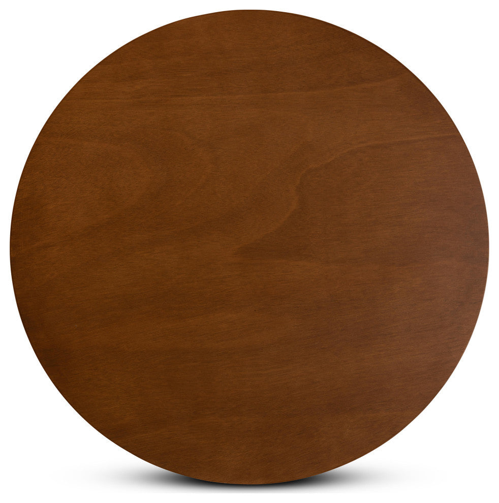 Midway 35" Round Wooden Dining Table, Walnut Effect