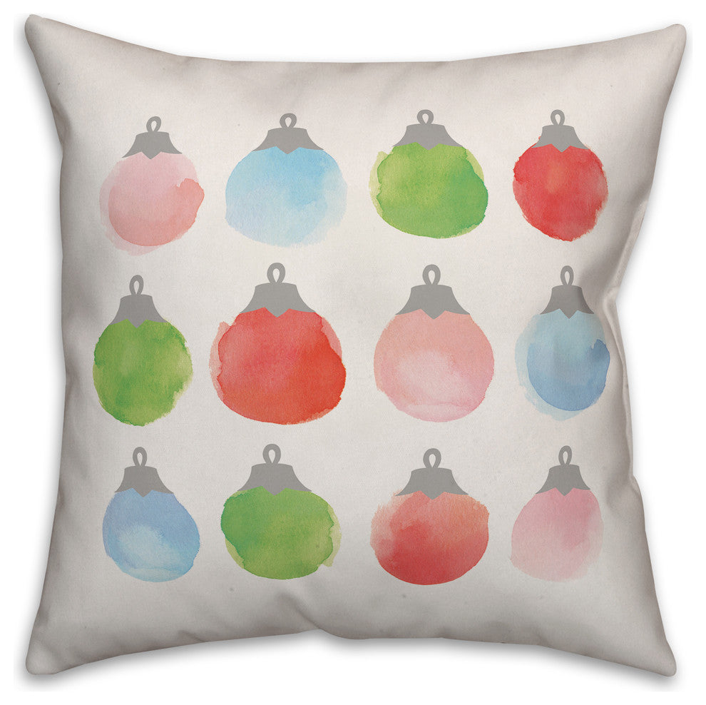 Watercolor Ornaments 20"x20" Throw Pillow Cover