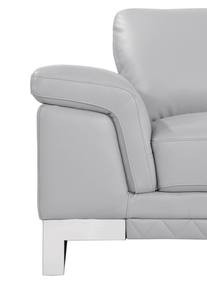 Set of Modern Light Gray Leather Sofa And Loveseat