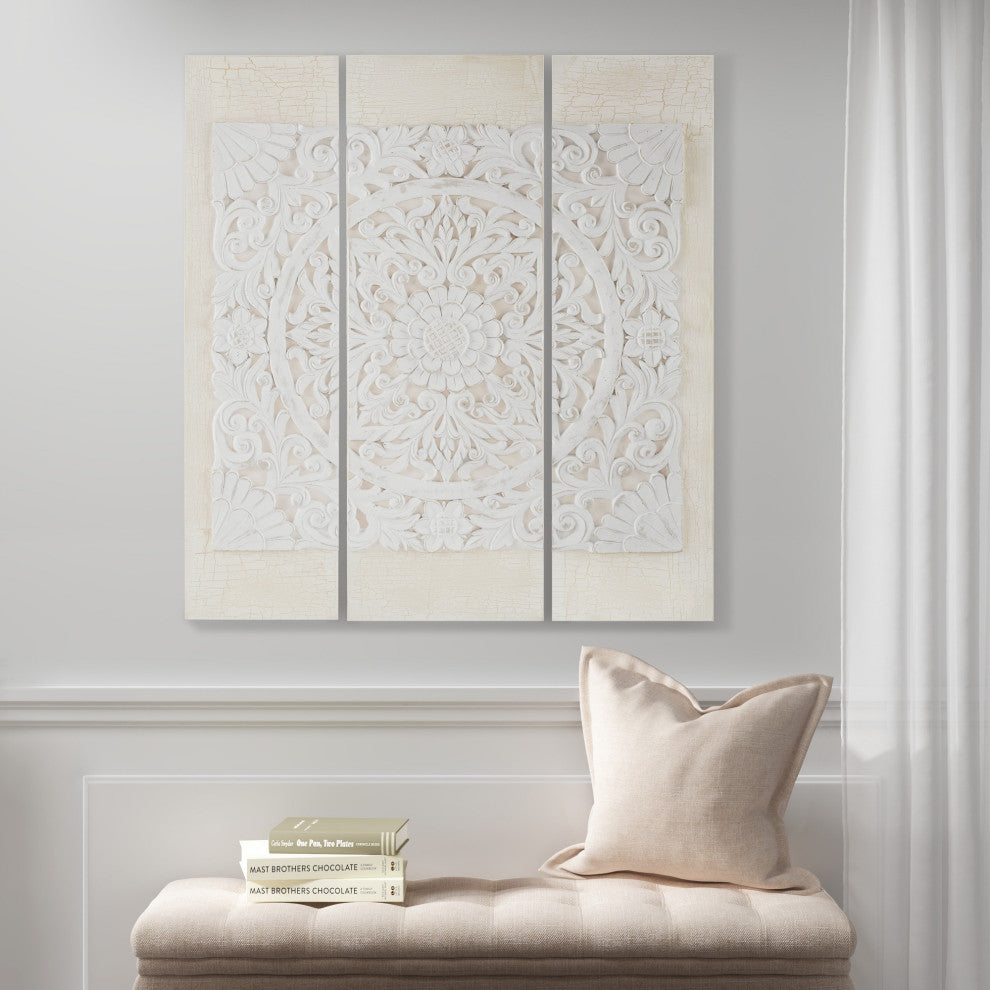 Madison Park Mandala 3D Embellished Canvas 3 Piece Set