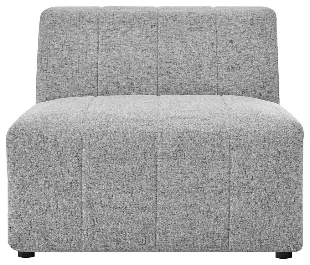 Bartlett Upholstered Fabric Armless Chair Light Gray
