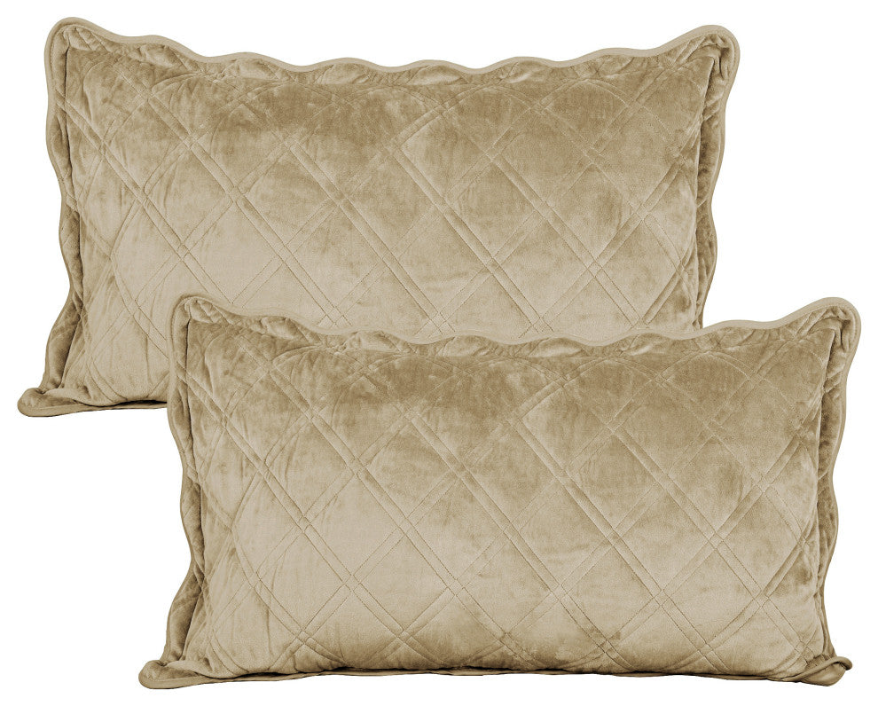 Supersoft Microplush Quilted 4-Piece Bed Spread Set, Taupe, Queen