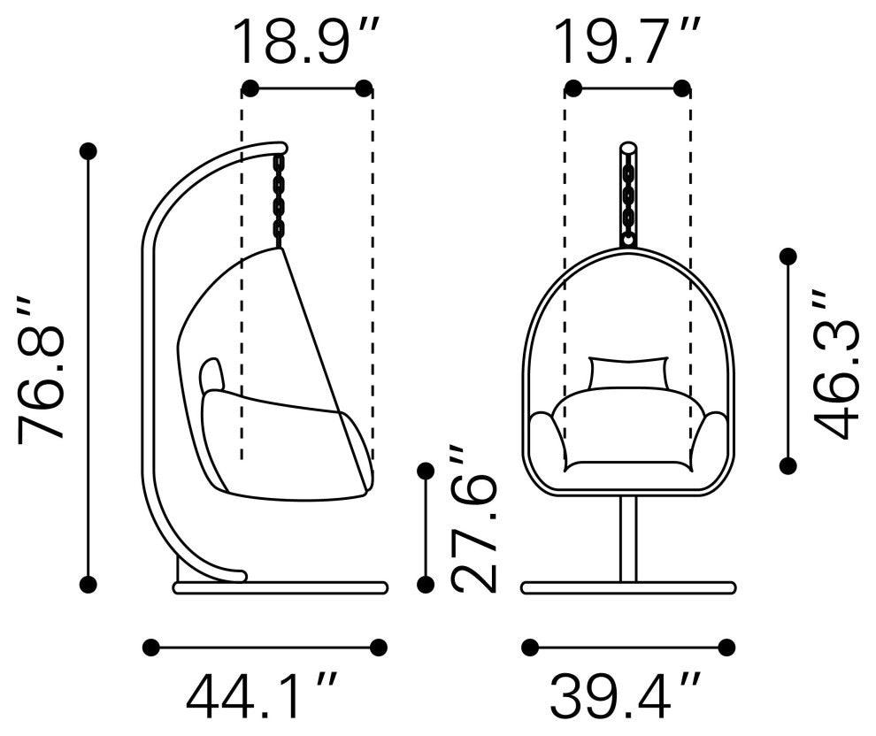 Bilbao Hanging Chair Gray