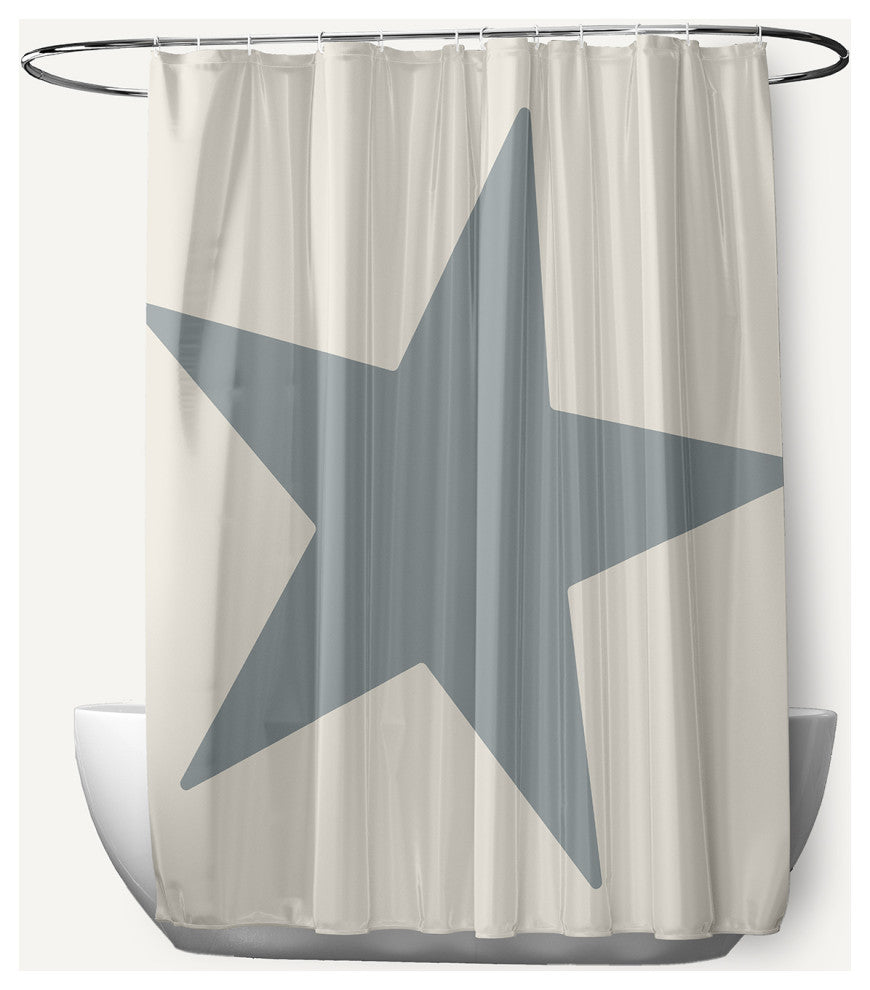 Big Star Dusty Smoke 70" w x 73" h Shower Curtain