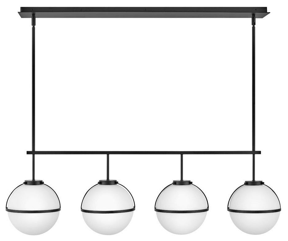 Hollis Four Light Linear Chandelier in Black